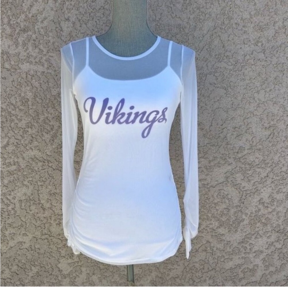 White Long Sleeve 'Vikings' Top